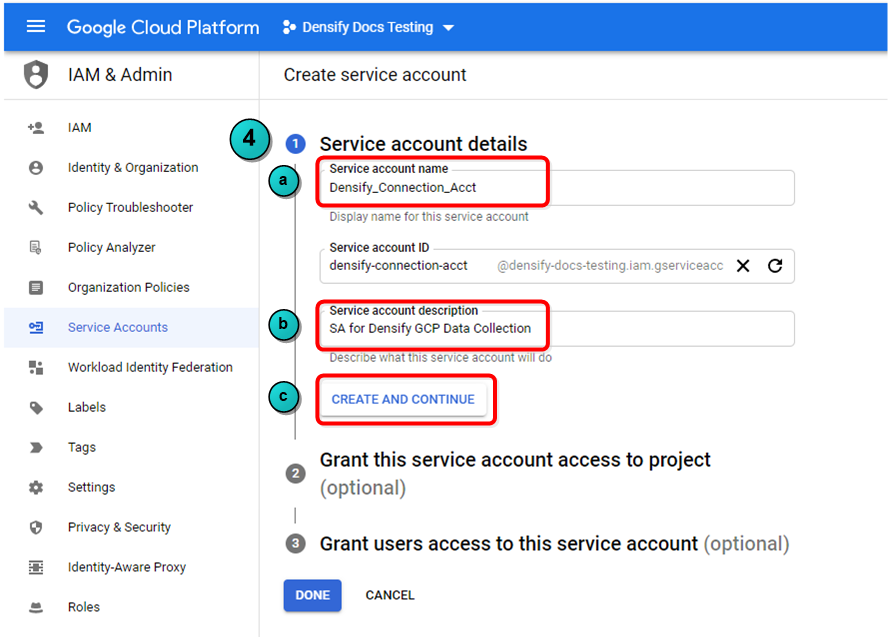 Google Cloud Platform Data Collection Prerequisites